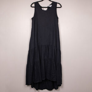 Tommy Bahama Lena gauze black midi dress-M